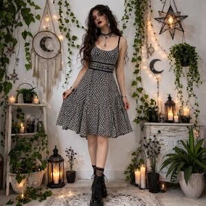 Y2K Max Edition Midi Dress Womens L Pullover Stretch Sleveless‎ Flared Hem Black